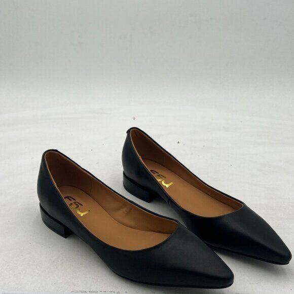 FSJ Womens Heel Pumps Pointed Toe Kitten Low Chunky Block Heel Slip On Matte - Picture 1 of 7